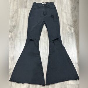 Vibrant M.i.U High Rise Distressed Ultra Flare Bell Bottom Jeans Size 3